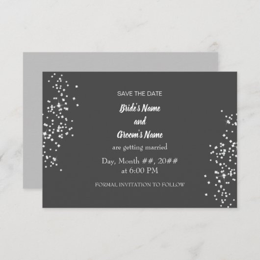Save The Date Rhinestones Élégantes Enregistrer L'Invitation Dat (Devant / Derrière)