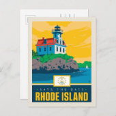 Save the date | Rhode Island Uitnodiging Briefkaart (Voorkant / Achterkant)
