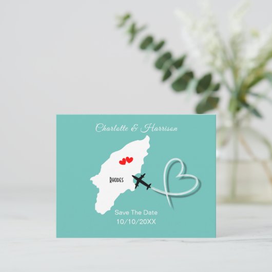 Save The Date Rhodes Destination Mariage Grec Enregistrer La Dat (Debout devant)
