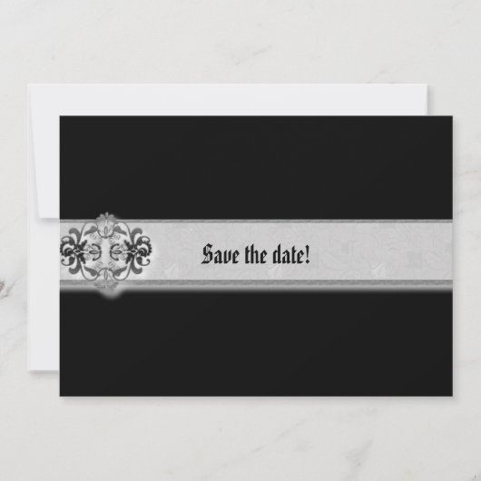 Save The Date Ribbon gothique de phoque d'argent (Devant)