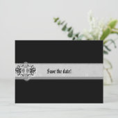 Save The Date Ribbon gothique de phoque d'argent (Debout devant)
