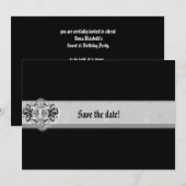 Save The Date Ribbon gothique de phoque d'argent (Devant / Derrière)