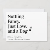 Save The Date Rien De Fancy Just Love Chien Mariage Enregistrer  (Devant)
