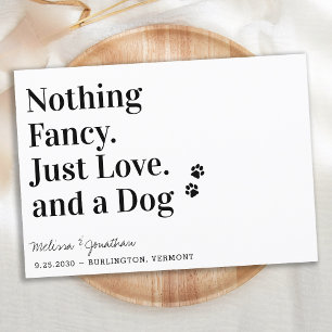 Save The Date Rien De Fancy Just Love Chien Mariage Enregistrer