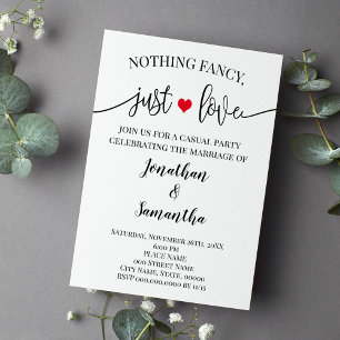 Save The Date Rien De Fancy Just Love Simple Elopement Invitatio