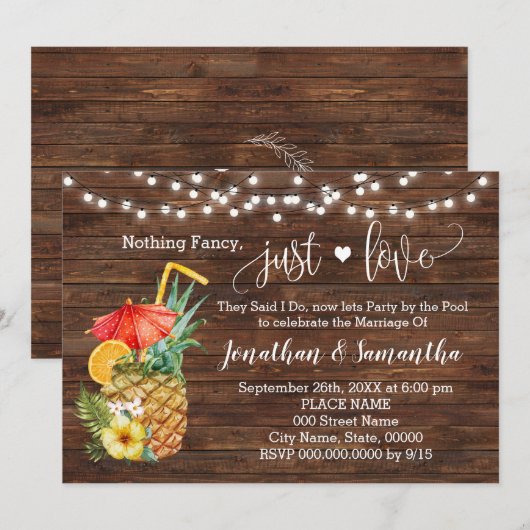 Save The Date Rien de fantaisie, juste l'amour Échappée invitati (Devant / Derrière)