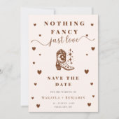 Save The Date Rien de Fantaisie Juste l'Amour Mariage Rustique O (Devant)