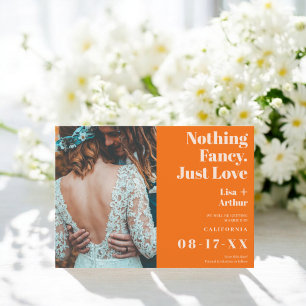 Save The Date Rien de sophistiqué juste une photo orange d'amour