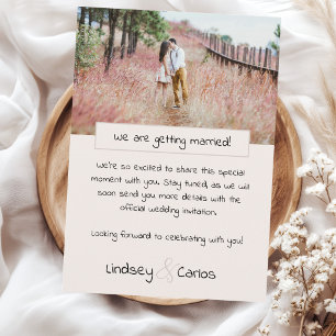 Save The Date Robe de mariée silhouette photo douce blush