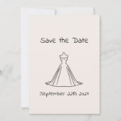 Save The Date Robe de mariée silhouette photo douce blush (Devant)