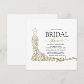 Save The Date Robe de soirée élégante blanche et or rose pour la (Devant / Derrière)