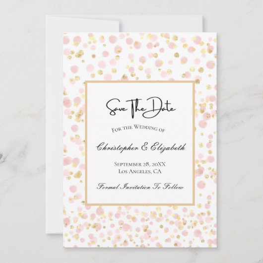 Save The Date Robe Gold Overlay QR Code Mariage Enregistrer La D (Devant)