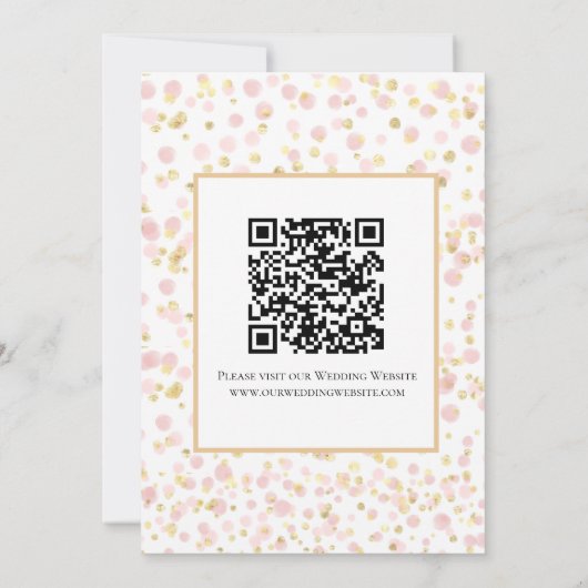 Save The Date Robe Gold Overlay QR Code Mariage Enregistrer La D (Dos)