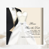Save The Date Robe Mariage Tuxedo Noir Blanc Enregistrer La Date