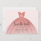 Save The Date Robe moderne Sweet 16 Script Anniversaire (Devant)