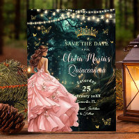 Robe rose pâle de la forêt enchantée Quinceañera