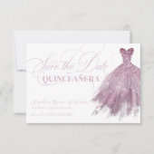 Save The Date Robe rose pâle Parties scintillant féminine Quince (Devant)