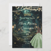 Save The Date Robe verte de la forêt enchantée Quinceañera 16 (Devant)