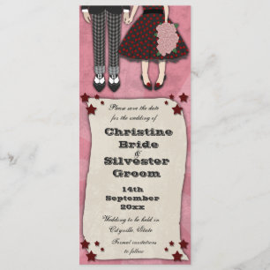 Save The Date Rockabilly Mariage, 4x9.25 enregistrer la date