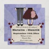 Save The Date Rockabilly Mariage, 5.25x5.25 enregistrer la date (Devant / Derrière)