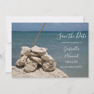 Save The Date Rocks on the Beach Wedding Sauvez la date