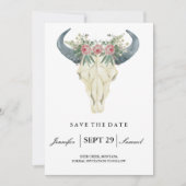 Save The Date Rodéo rustique aquarelle | Enregistrer les Roses d (Devant)