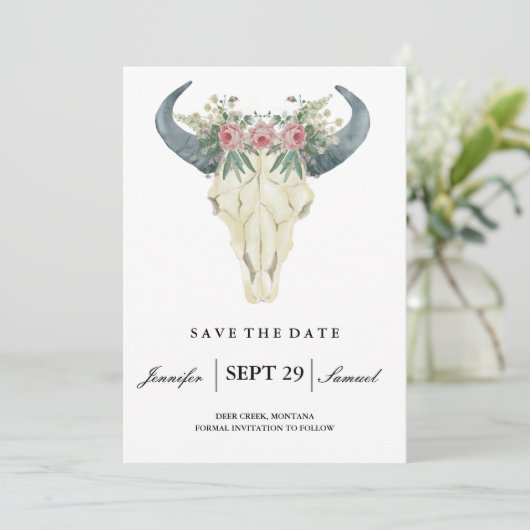 Save The Date Rodéo rustique aquarelle | Enregistrer les Roses d (Debout devant)