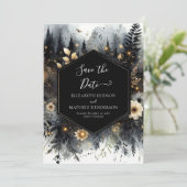 Save The Date Romance à l'aquarelle Mariage en forêt enchantée (Debout devant)