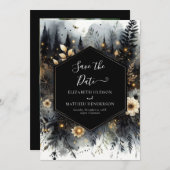 Save The Date Romance à l'aquarelle Mariage en forêt enchantée (Devant / Derrière)