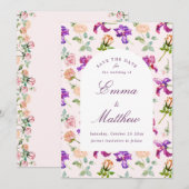 Save The Date Romance botanique bohème QR (Devant / Derrière)
