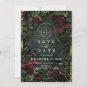 Save The Date Romance de mariage de jardin gothique (Devant)