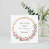 Save The Date Romance Émouvant : Roses Roses et Souffle de Bébé (Debout devant)