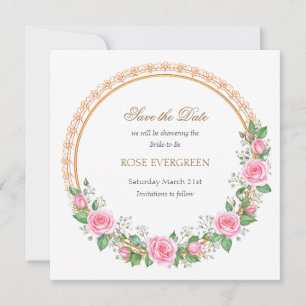 Save The Date Romance Émouvant : Roses Roses et Souffle de Bébé