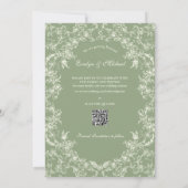Save The Date Romance Floral Chinoiserie Classique Amour Vert Sa (Dos)