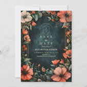 Save The Date Romance gothique Mariage floral (Devant)