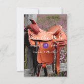 Save The Date Romance rustique : Selle sur la clôture (Devant)