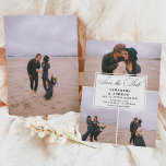 Save The Date Romantic 4 photos collage enregistrer la date mari<br><div class="desc">Une calligraphie romantique enregistrer la carte de date avec 4 photos montage grille.</div>