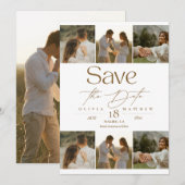 Save The Date Romantic and Elegant  Photo Collage Wedding  (Devant / Derrière)