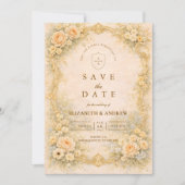 Save The Date Romantic Baroque Garden Wedding (Devant)
