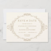 Save The Date Romantic Baroque Ornate Frame Photo (Devant)