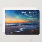 Save the Date Romantic Beach Fantasy Starfish Kaart (Voorkant / Achterkant)