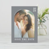 Save The Date Romantic Beige Minimalist Photo (Debout devant)