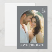 Save The Date Romantic Beige Minimalist Photo (Devant / Derrière)