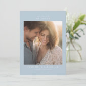 Save The Date Romantic Blue Minimalist Photo (Debout devant)