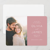 Save The Date Romantic Blush Minimalist Photo (Devant / Derrière)