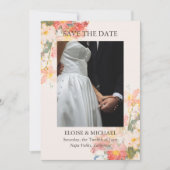Save The Date Romantic Blush Painted Floral Wedding (Devant)