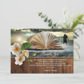 Save The Date Romantic Book Lovers Wedding Thank You Card (Debout devant)