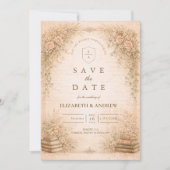 Save The Date Romantic Botanical Wildflower Garden Wedding (Devant)