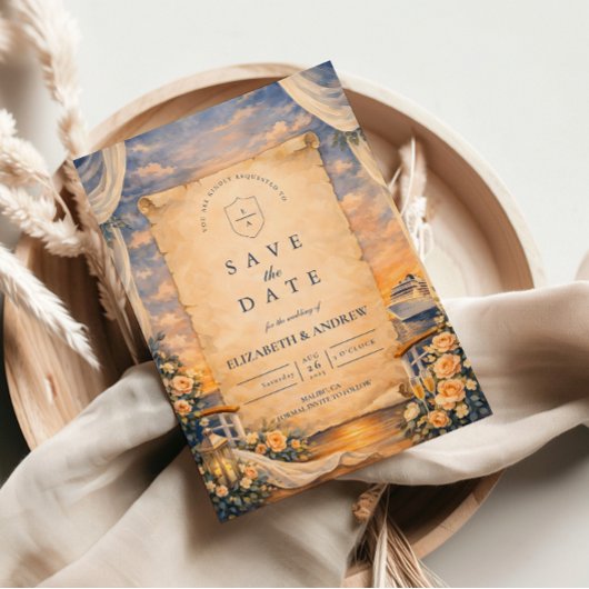 Save The Date Romantic Cruise Sunset Wedding