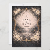 Save The Date Romantic Dark Baroque Wedding (Devant)